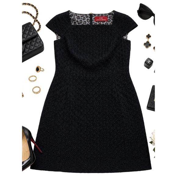 Carolina Herrera Dresses & Skirts - Carolina Herrera Textured Black Sheath Dress Size 14 Designer Cocktail Career